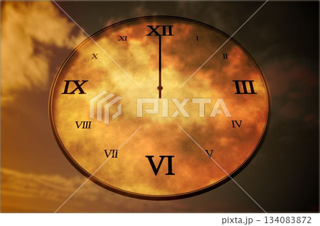 Digitally generated roman numeral clock Digitally generated roman numeral clock 134083872