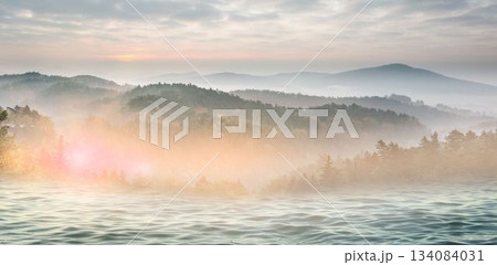 Scenic view of sea against mountains Scenic view of sea against mountains 134084031