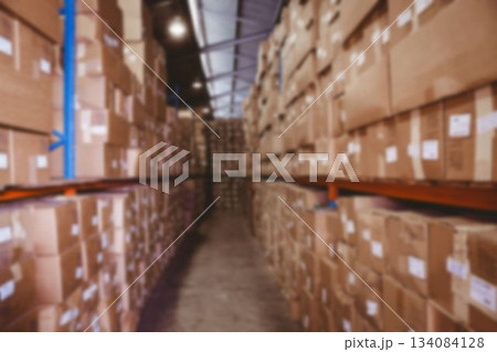 Cardboard boxes in storage room Cardboard boxes in storage room 134084128