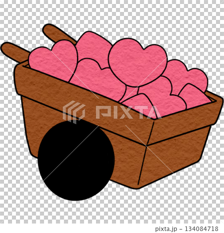 cartoon heart shaped in a wheelbarrow 134084718