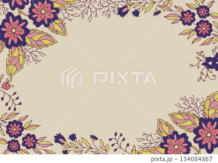 Cream Background Decorative Floral Frame Cream Background Decorative Floral Frame 134084867
