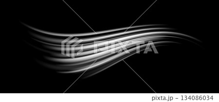 Abstract white wind lines effect. Air stream flow wave motion trace. Light curved speed element. Swoosh or swash stripe path design illustration. Air conditioner blow concept. Vector twirl background Abstract white wind lines effect. Air stream flow wave motion trace. Light curved speed element. Swoosh or swash stripe path design illustration. Air conditioner blow concept. Vector twirl background 134086034
