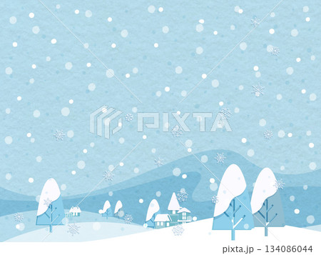 雪が降る冬の背景 134086044