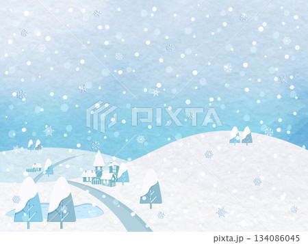 雪が降る冬の背景 雪が降る冬の背景 134086045