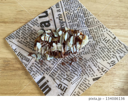 Croissant waffle with almonds Croissant waffle with almonds 134086136