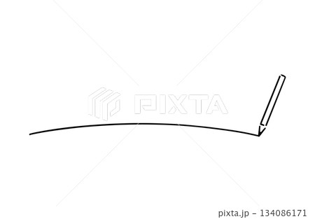 短い手書きの線と鉛筆・線画 134086171