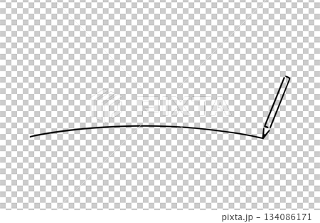 短い手書きの線と鉛筆・線画 134086171