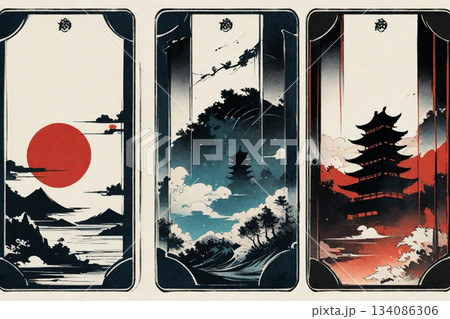 和風背景素材 134086306