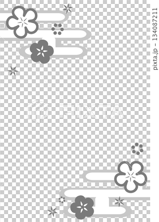Gray simple flower and haze Japanese style frame 134087211