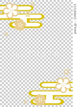 Light yellow simple flower and haze Japanese style frame 134087215