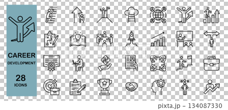 キャリア開発・スキルアップのラインアイコンセット  134087330