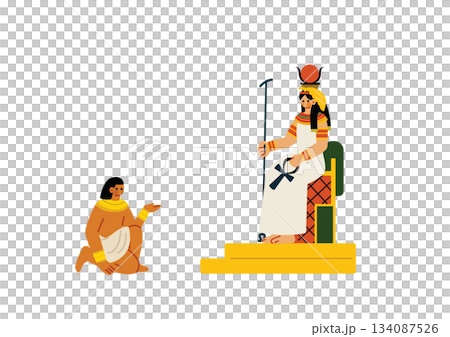 Illustration of an ancient Egyptian queen Illustration of an ancient Egyptian queen 134087526