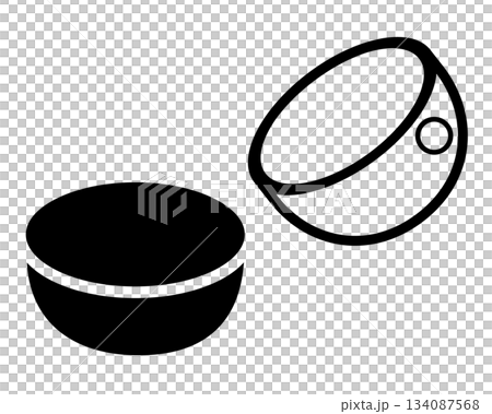 Capsule toy with the lid open Capsule toy with the lid open 134087568