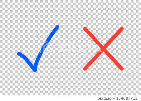Blue and Red | Checkmark and Crossmark 134087713
