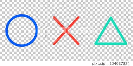 簡單的正方形、十字形和三角形插圖 134087824