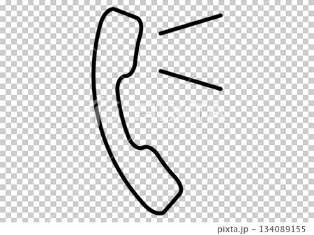 Contact, support mark, receiver, telephone icon (with communication waveform) 134089155