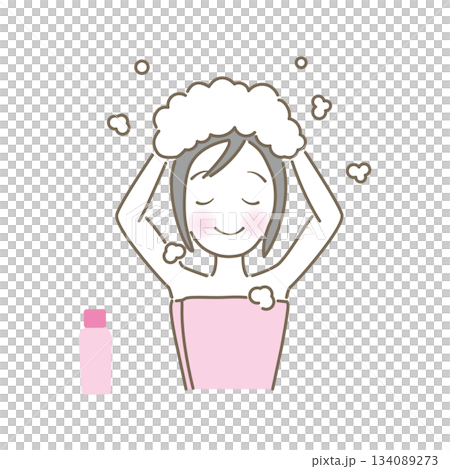 Shampooing woman 134089273