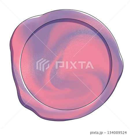 バレンタインのシーリングスタンプ素材ピンクと紫 134089524