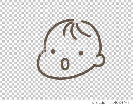 シンプルでかわいい赤ちゃんのイラスト おどろき びっくり シンプルでかわいい赤ちゃんのイラスト おどろき びっくり 134089768