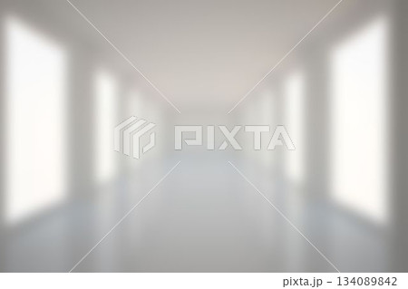 Defocused empty corridor at building Defocused empty corridor at building 134089842