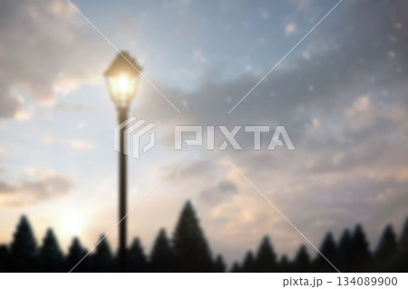 Blurred lampposts at night 134089900