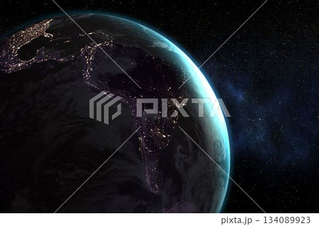 Planet earth against milky way 134089923