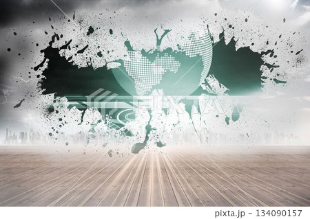 Splash showing earth graphic Splash showing earth graphic 134090157