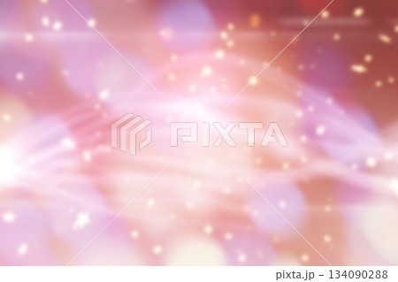 Pastel pink and peach light streaks are weaving across flat design background with bokeh particles Pastel pink and peach light streaks are weaving across flat design background with bokeh particles 134090288
