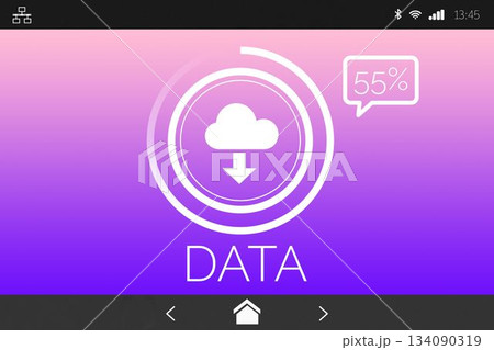 Data text with download symbol Data text with download symbol 134090319