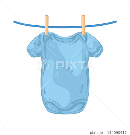 Illustration of drying clothes Illustration of drying clothes 134090411