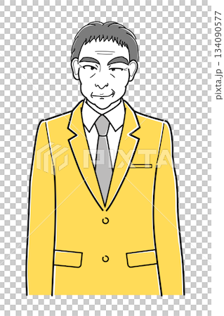 A middle-aged man in a suit with a nihilistic smile, upper body (simple) A middle-aged man in a suit with a nihilistic smile, upper body (simple) 134090577