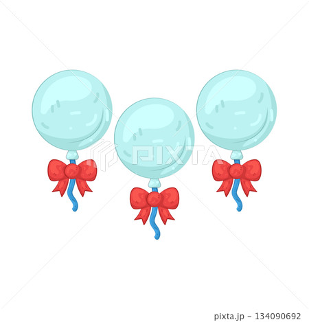 Illustration of balloon with ribbon Illustration of balloon with ribbon 134090692