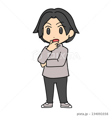 何かに気付きハッとする男性 134091038