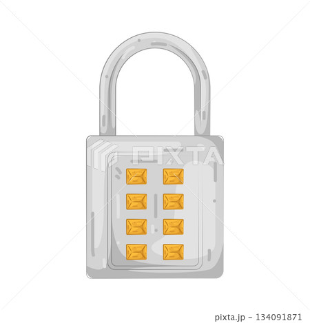 Illustration of digital number lock Illustration of digital number lock 134091871