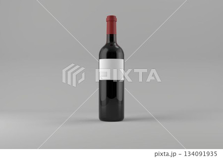 Black wine bottle with label 134091935