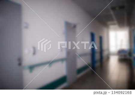 Empty corridor in a hospital 134092168