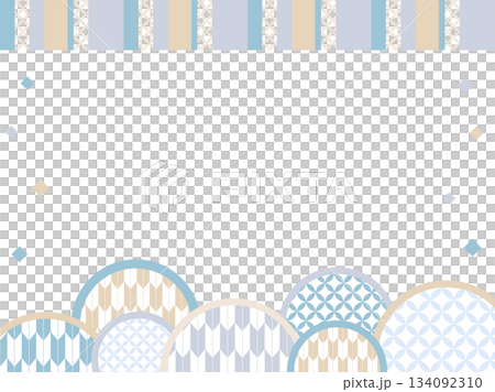 Cute Japanese-style background 45: Patterns and confetti Cute Japanese-style background 45: Patterns and confetti 134092310