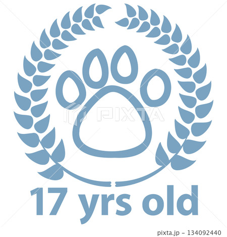 かわいいペット年齢 月桂樹 あしあと17 ブルー かわいいペット年齢 月桂樹 あしあと17 ブルー 134092440