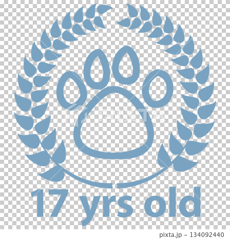 かわいいペット年齢 月桂樹 あしあと17 ブルー かわいいペット年齢 月桂樹 あしあと17 ブルー 134092440