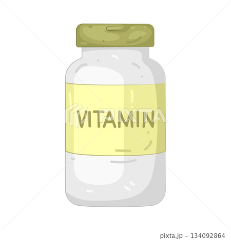 Illustration of vitamin bottle 134092864