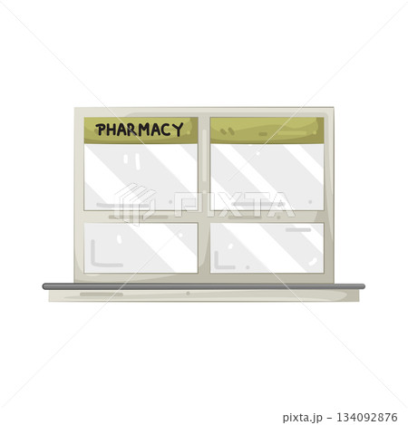 Illustration of pharmacy counter window  134092876