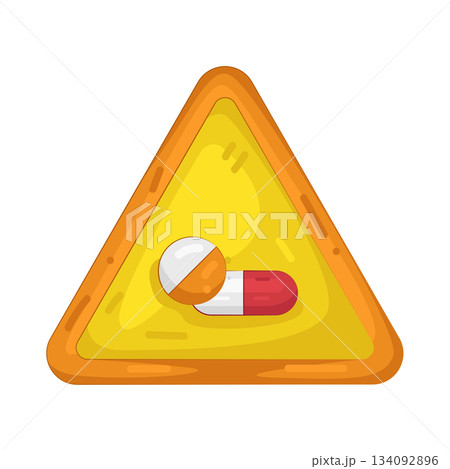 Illustration of Medication side effects warning 134092896