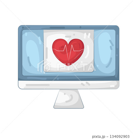 Illustration of heart monitor Illustration of heart monitor 134092903