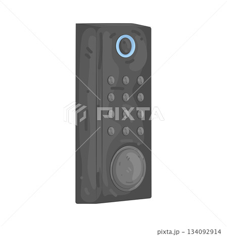 Illustration of smart deadbolt door lock 134092914