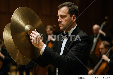 オーケストラでのシンバル奏者 134093087