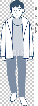 セーターとジャケットを着た若い男性 134093098