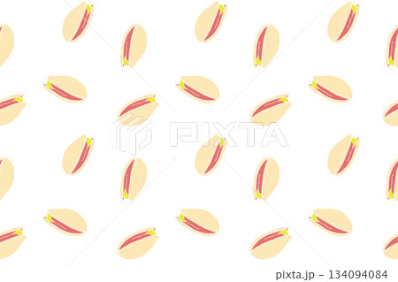 Pistachio pattern, healthy food nuts and seeds doodle. Packaging, wallpaper, wrapper, backdrop. Pistachio pattern, healthy food nuts and seeds doodle. Packaging, wallpaper, wrapper, backdrop. 134094084