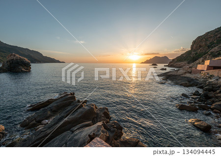 Sunset Westcoast Porto Corsica France medieval Town Mediterranean Sea Calanches de Piana Sunset Westcoast Porto Corsica France medieval Town Mediterranean Sea Calanches de Piana 134094445