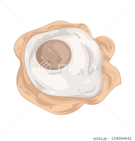 Illustration of chicken with fried egg  134094642