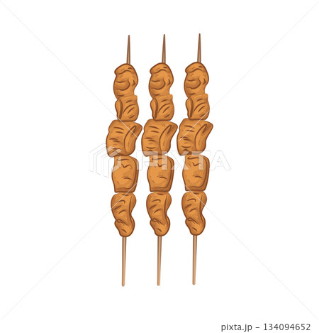 Illustration of chicken satay  134094652